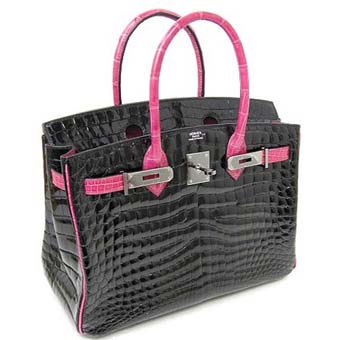 HERMES エルメス バーキン30 スーパーコピー クロコダイルニロティカス ブラック ピンク 05P01Sep13 Birkin 160